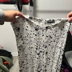 Rose & Olive Black and White Splatter Blouse